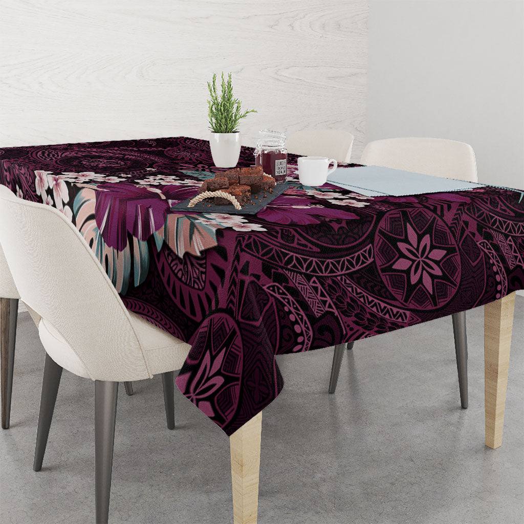 Poni Mama Hawai'i Hibiscus Tablecloth Polynesian Tribal Tattoo Pattern Floral Elements LT9 - Polynesian Pride