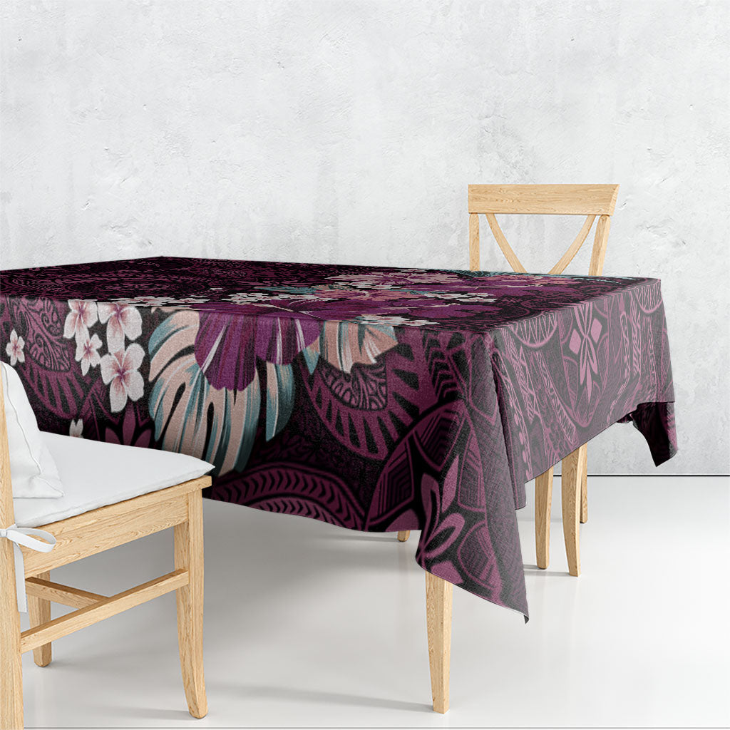 Poni Mama Hawai'i Hibiscus Tablecloth Polynesian Tribal Tattoo Pattern Floral Elements LT9 - Polynesian Pride