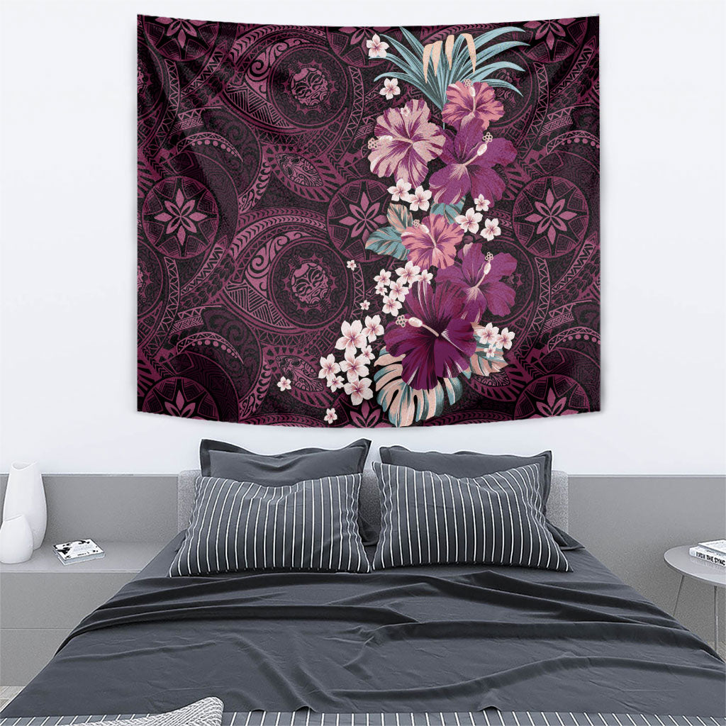 Poni Mama Hawai'i Hibiscus Tapestry Polynesian Tribal Tattoo Pattern Floral Elements LT9 - Polynesian Pride