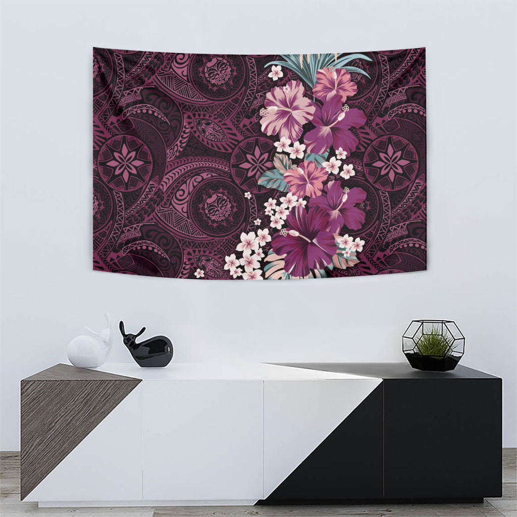 Poni Mama Hawai'i Hibiscus Tapestry Polynesian Tribal Tattoo Pattern Floral Elements LT9 - Polynesian Pride