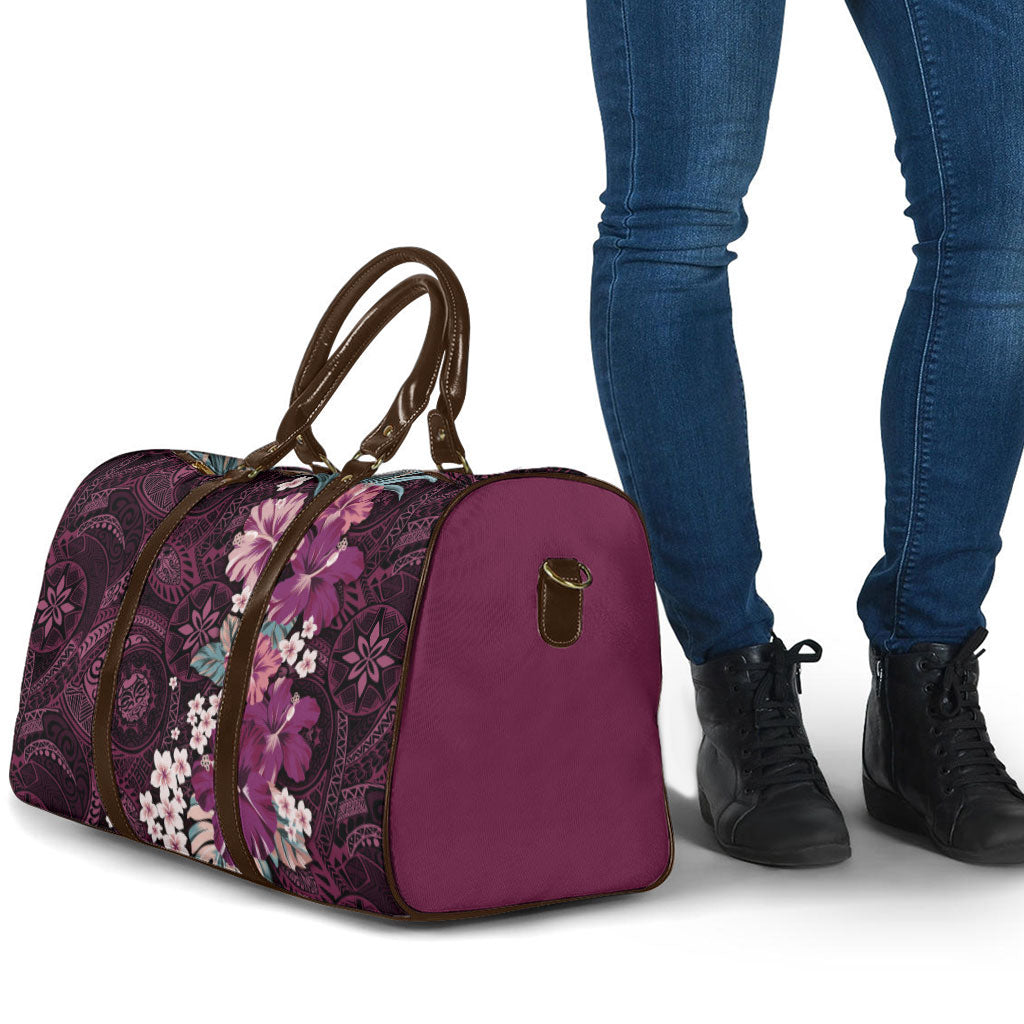 Poni Mama Hawai'i Hibiscus Travel Bag Polynesian Tribal Tattoo Pattern Floral Elements LT9 - Polynesian Pride
