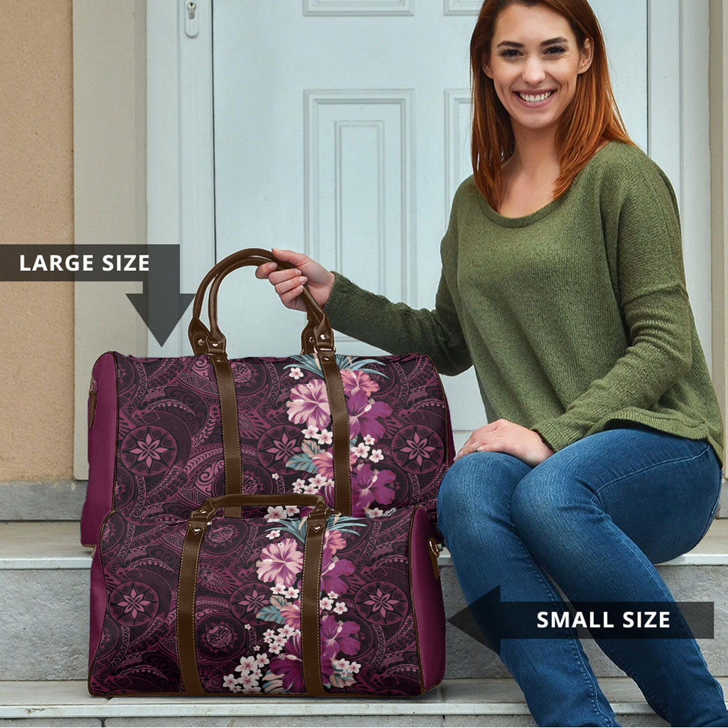 Poni Mama Hawai'i Hibiscus Travel Bag Polynesian Tribal Tattoo Pattern Floral Elements LT9 - Polynesian Pride