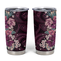 Poni Mama Hawai'i Hibiscus Tumbler Cup Polynesian Tribal Tattoo Pattern Floral Elements LT9 Pink - Polynesian Pride
