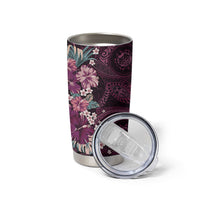 Poni Mama Hawai'i Hibiscus Tumbler Cup Polynesian Tribal Tattoo Pattern Floral Elements LT9 - Polynesian Pride