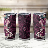 Poni Mama Hawai'i Hibiscus Tumbler Cup Polynesian Tribal Tattoo Pattern Floral Elements LT9 - Polynesian Pride
