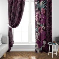 Poni Mama Hawai'i Hibiscus Window Curtain Polynesian Tribal Tattoo Pattern Floral Elements LT9 - Polynesian Pride