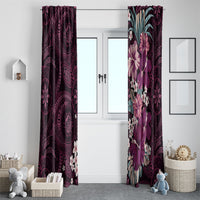 Poni Mama Hawai'i Hibiscus Window Curtain Polynesian Tribal Tattoo Pattern Floral Elements LT9 - Polynesian Pride