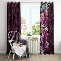 Poni Mama Hawai'i Hibiscus Window Curtain Polynesian Tribal Tattoo Pattern Floral Elements LT9 - Polynesian Pride