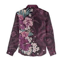Poni Mama Hawai'i Hibiscus Women Casual Shirt Polynesian Tribal Tattoo Pattern Floral Elements LT9 - Polynesian Pride