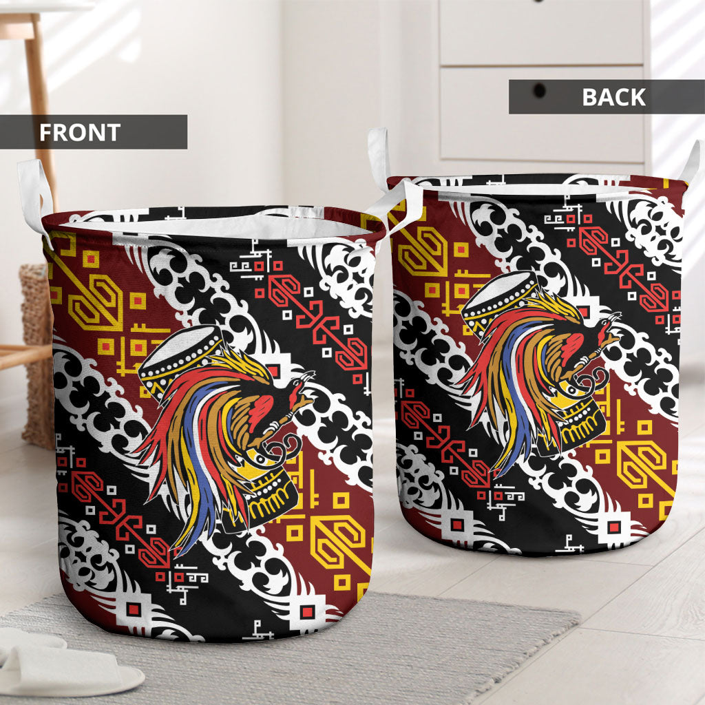 Papua New Guinea Bird Drum Laundry Basket Papuan Batik Motif LT9 - Polynesian Pride