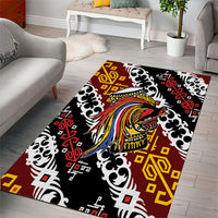 Papua New Guinea Bird Drum Area Rug Papuan Batik Motif LT9 - Polynesian Pride