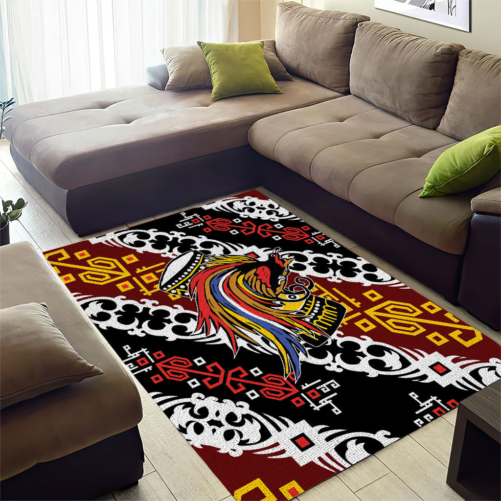 Papua New Guinea Bird Drum Area Rug Papuan Batik Motif LT9 - Polynesian Pride