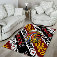 Papua New Guinea Bird Drum Area Rug Papuan Batik Motif LT9 - Polynesian Pride