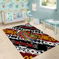 Papua New Guinea Bird Drum Area Rug Papuan Batik Motif LT9 - Polynesian Pride