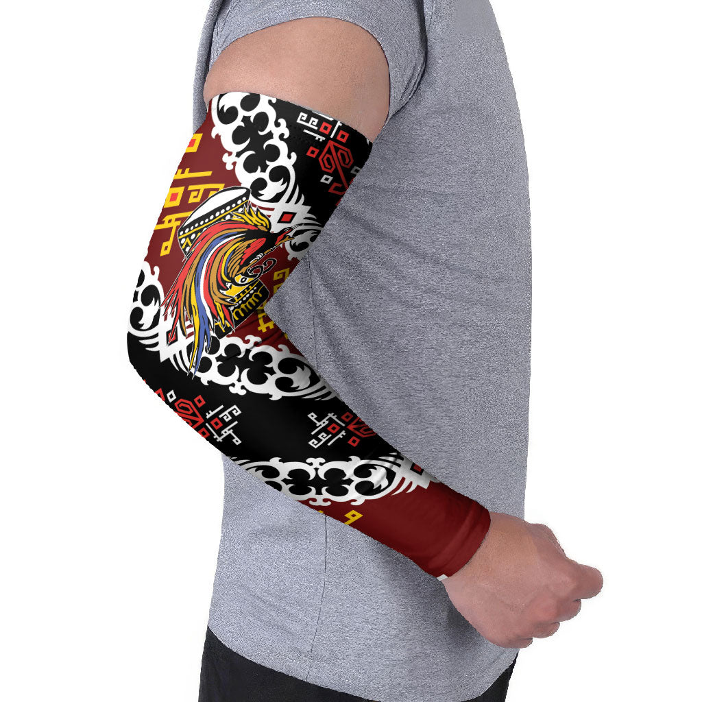 Personalised Papua New Guinea Bird Drum Arm Sleeves Papuan Batik Motif LT9 - Polynesian Pride