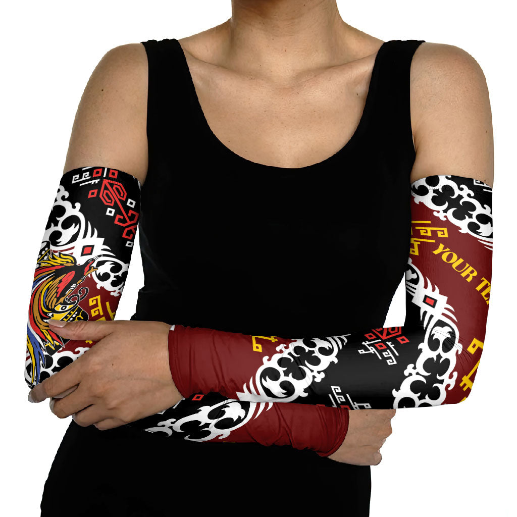 Personalised Papua New Guinea Bird Drum Arm Sleeves Papuan Batik Motif LT9 - Polynesian Pride