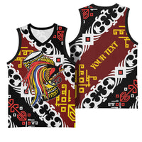 Personalised Papua New Guinea Bird Drum Basketball Jersey Papuan Batik Motif LT9 - Polynesian Pride