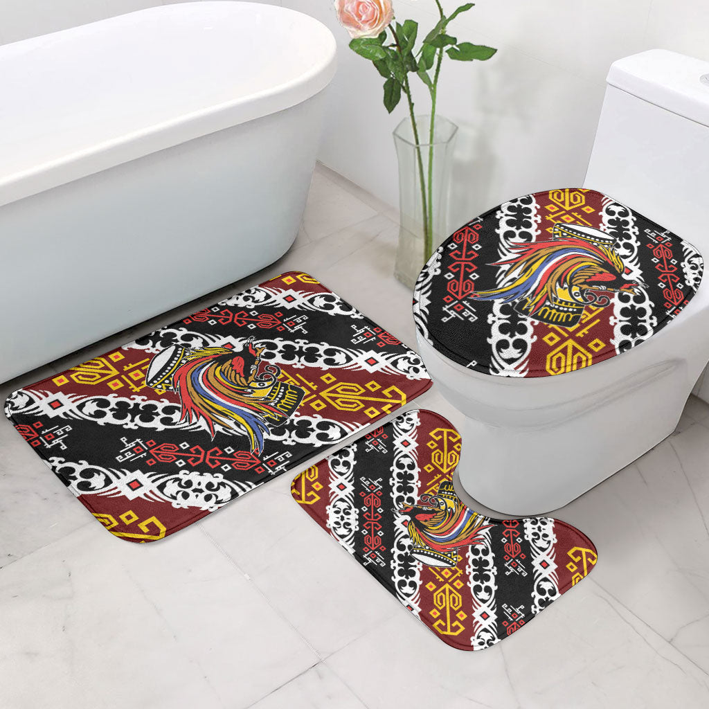 Papua New Guinea Bird Drum Bathroom Set Papuan Batik Motif LT9 - Polynesian Pride