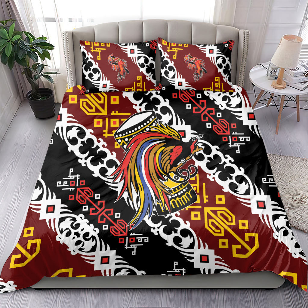 Papua New Guinea Bird Drum Bedding Set Papuan Batik Motif LT9 - Polynesian Pride