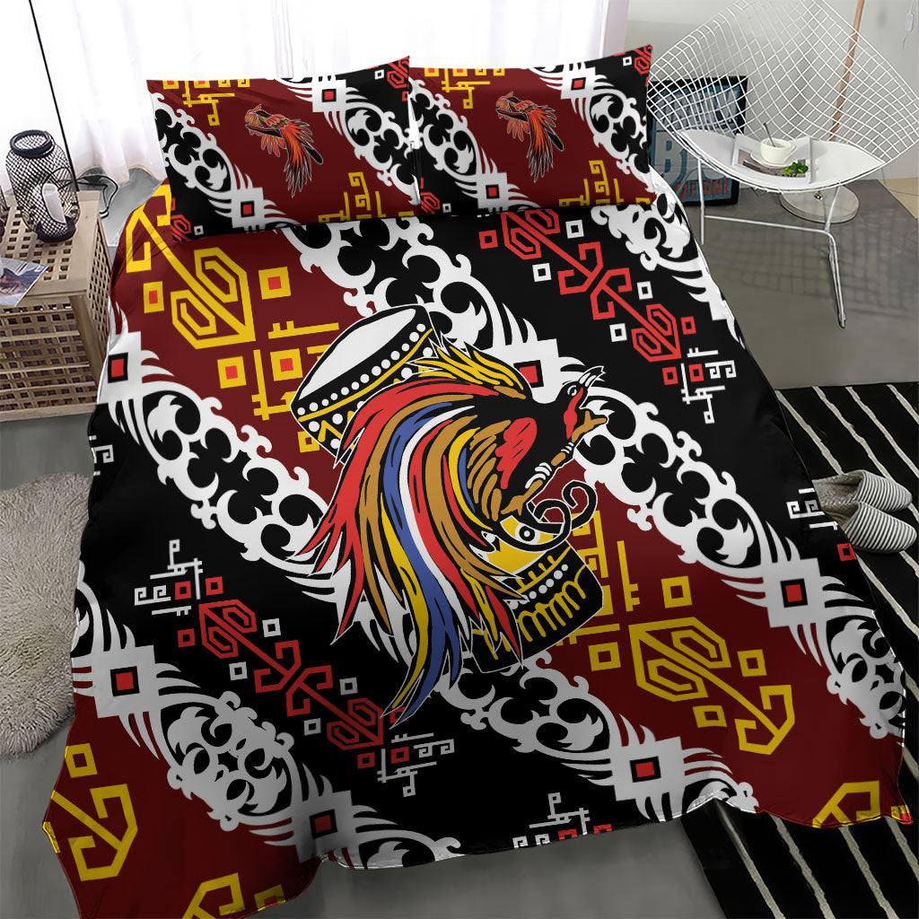 Papua New Guinea Bird Drum Bedding Set Papuan Batik Motif LT9 - Polynesian Pride