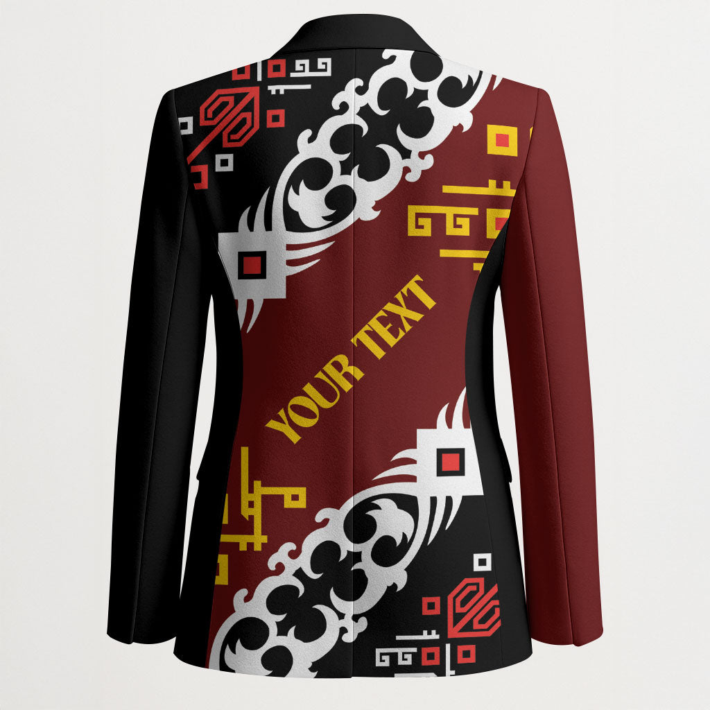 Personalised Papua New Guinea Bird Drum Blazer Papuan Batik Motif LT9 - Polynesian Pride