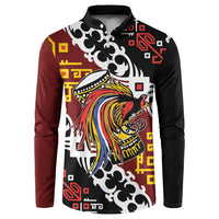 Personalised Papua New Guinea Bird Drum Button Sweatshirt Papuan Batik Motif LT9 Black - Polynesian Pride