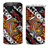 Papua New Guinea Bird Drum 4 in 1 Can Cooler Tumbler Papuan Batik Motif LT9 One Size: 16 oz Black - Polynesian Pride