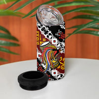 Papua New Guinea Bird Drum 4 in 1 Can Cooler Tumbler Papuan Batik Motif LT9 - Polynesian Pride