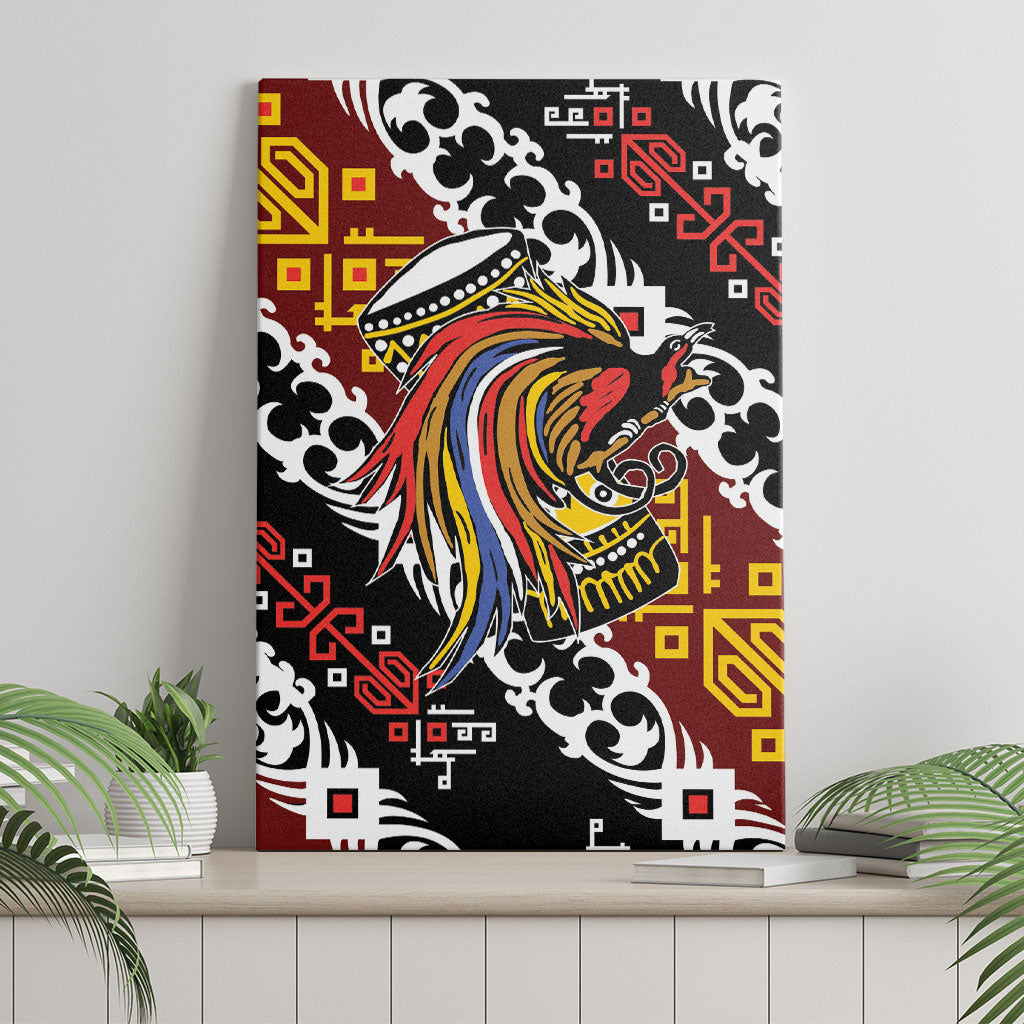 Papua New Guinea Bird Drum Canvas Wall Art Papuan Batik Motif LT9 - Polynesian Pride