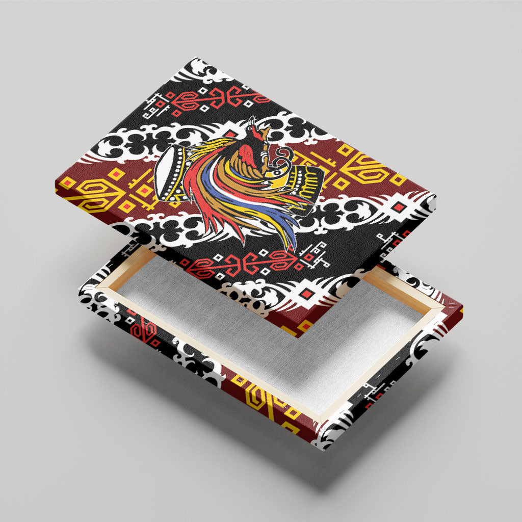 Papua New Guinea Bird Drum Canvas Wall Art Papuan Batik Motif LT9 - Polynesian Pride