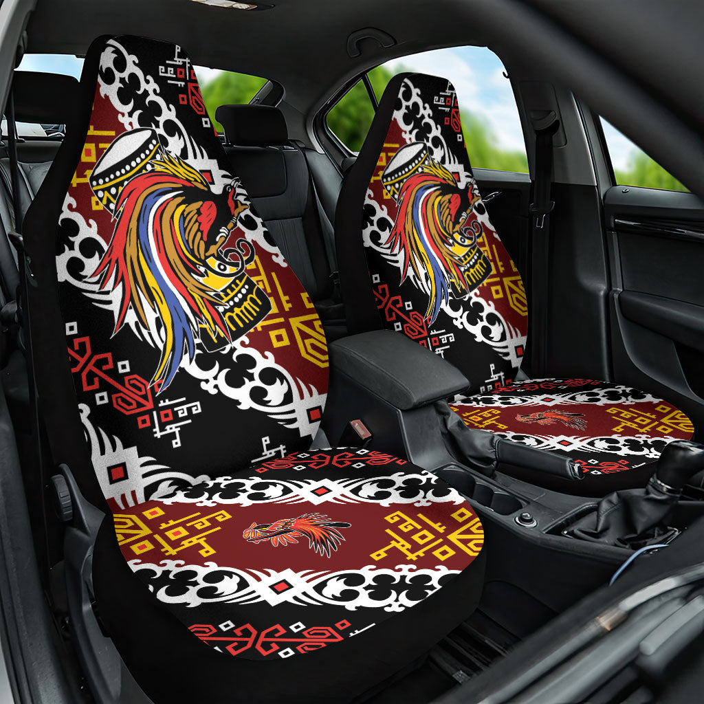 Papua New Guinea Bird Drum Car Seat Cover Papuan Batik Motif LT9 One Size Black - Polynesian Pride