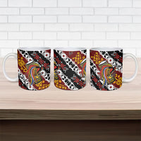 Papua New Guinea Bird Drum Ceramic Mug Papuan Batik Motif LT9 - Polynesian Pride
