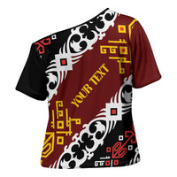 Personalised Papua New Guinea Bird Drum Cross Shoulder Shirt Papuan Batik Motif LT9 - Polynesian Pride