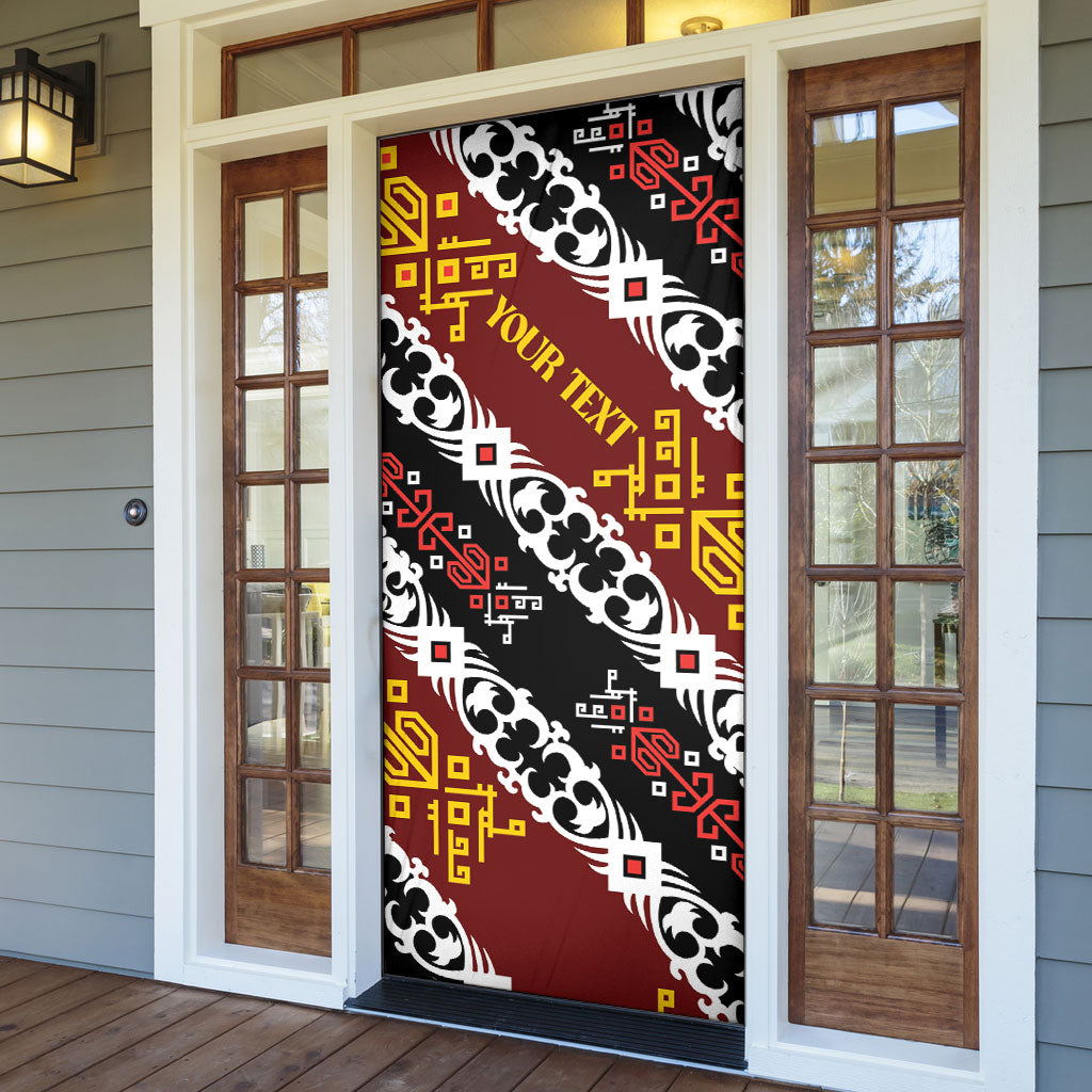 Personalised Papua New Guinea Bird Drum Door Cover Papuan Batik Motif LT9 - Polynesian Pride