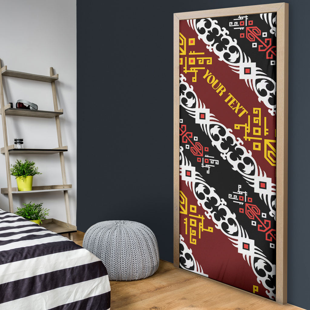 Personalised Papua New Guinea Bird Drum Door Cover Papuan Batik Motif LT9 - Polynesian Pride