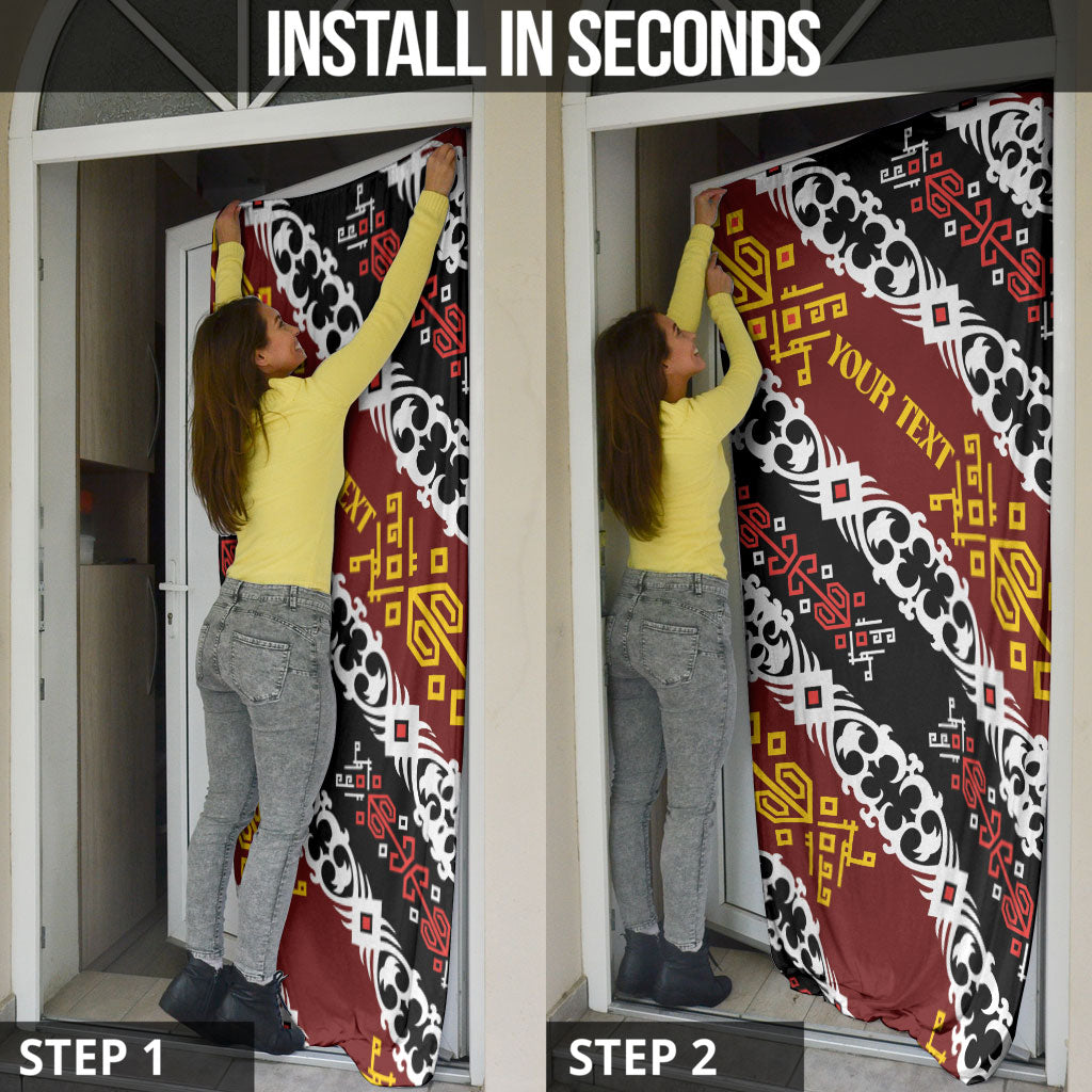 Personalised Papua New Guinea Bird Drum Door Cover Papuan Batik Motif LT9 - Polynesian Pride