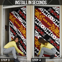 Personalised Papua New Guinea Bird Drum Door Cover Papuan Batik Motif LT9 - Polynesian Pride