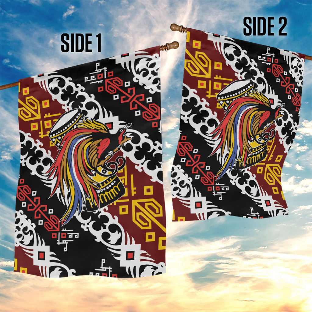 Papua New Guinea Bird Drum Garden Flag Papuan Batik Motif LT9 - Polynesian Pride