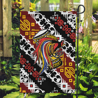 Papua New Guinea Bird Drum Garden Flag Papuan Batik Motif LT9 Garden Flag Black - Polynesian Pride
