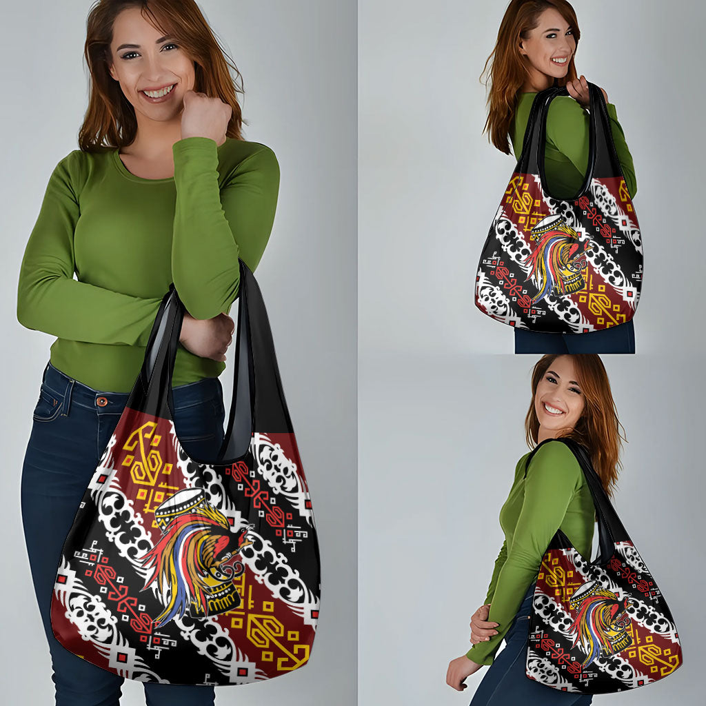 Papua New Guinea Bird Drum Grocery Bag Papuan Batik Motif LT9 - Polynesian Pride