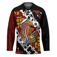 Personalised Papua New Guinea Bird Drum Hockey Jersey Papuan Batik Motif LT9 Unisex Black - Polynesian Pride
