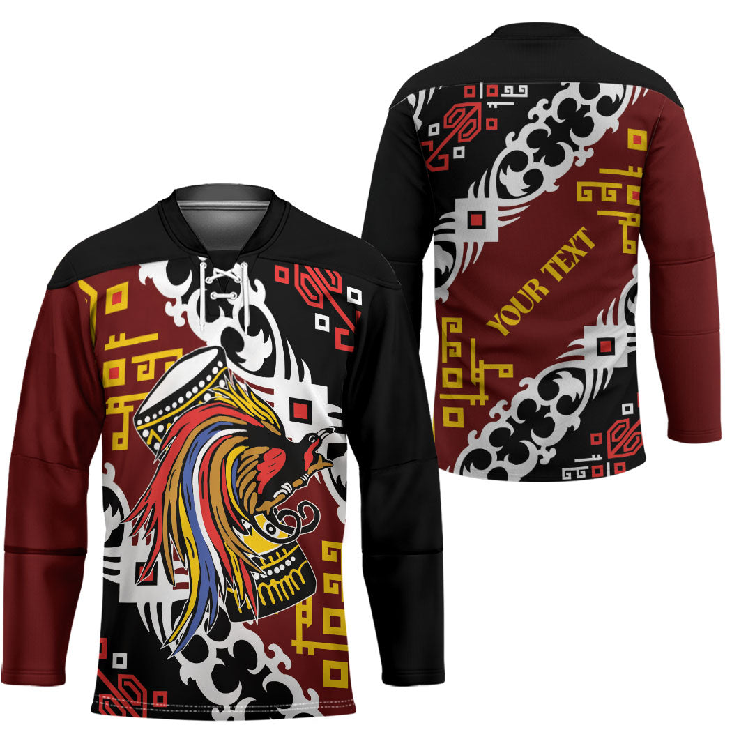 Personalised Papua New Guinea Bird Drum Hockey Jersey Papuan Batik Motif LT9 - Polynesian Pride