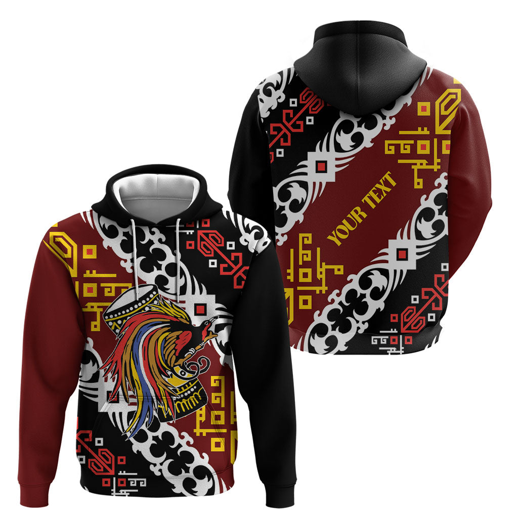 Personalised Papua New Guinea Bird Drum Hoodie Papuan Batik Motif LT9 - Polynesian Pride