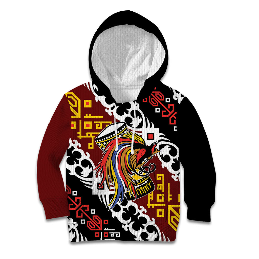 Personalised Papua New Guinea Bird Drum Kid Hoodie Papuan Batik Motif LT9 Hoodie Black - Polynesian Pride
