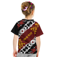 Personalised Papua New Guinea Bird Drum Kid T Shirt Papuan Batik Motif LT9 - Polynesian Pride
