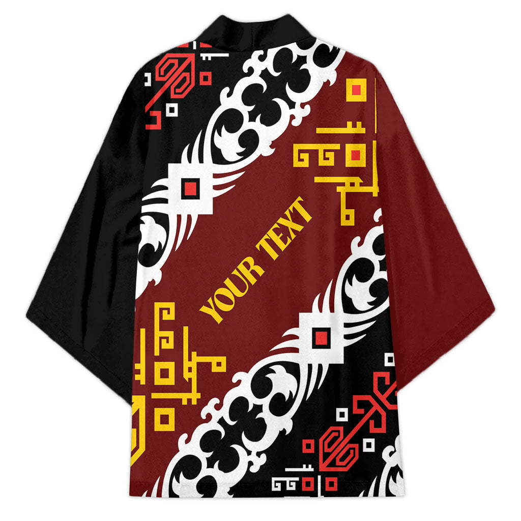 Personalised Papua New Guinea Bird Drum Kimono Papuan Batik Motif LT9 - Polynesian Pride