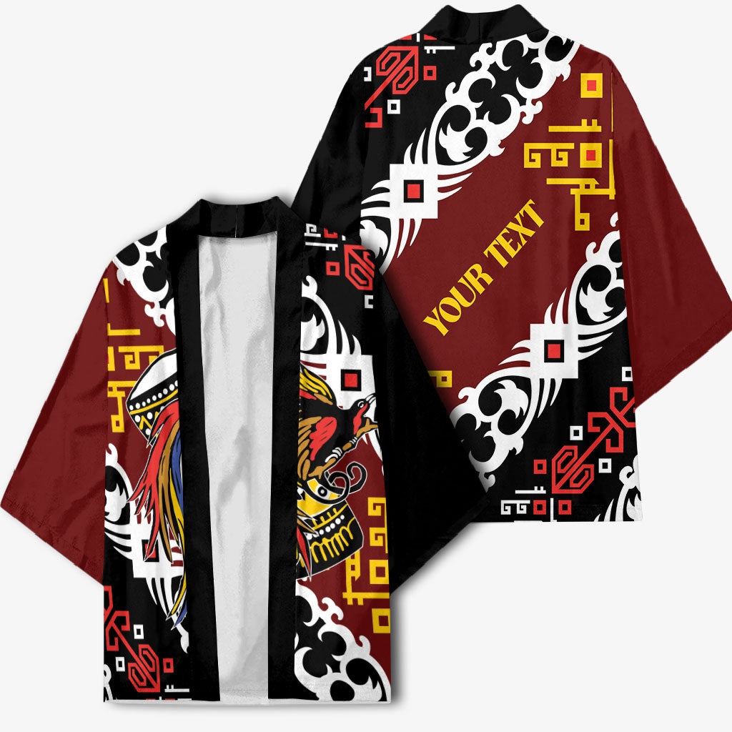 Personalised Papua New Guinea Bird Drum Kimono Papuan Batik Motif LT9 - Polynesian Pride
