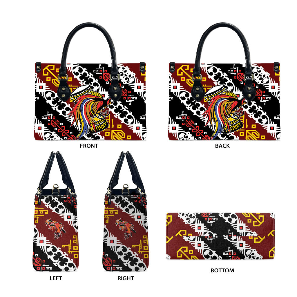 Papua New Guinea Bird Drum Leather Bag Papuan Batik Motif LT9 - Polynesian Pride