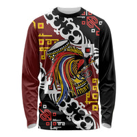 Personalised Papua New Guinea Bird Drum Long Sleeve Shirt Papuan Batik Motif LT9 Unisex Black - Polynesian Pride