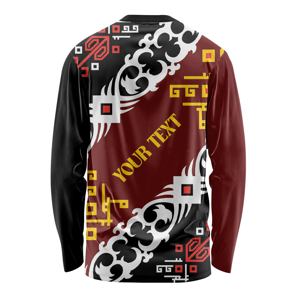Personalised Papua New Guinea Bird Drum Long Sleeve Shirt Papuan Batik Motif LT9 - Polynesian Pride